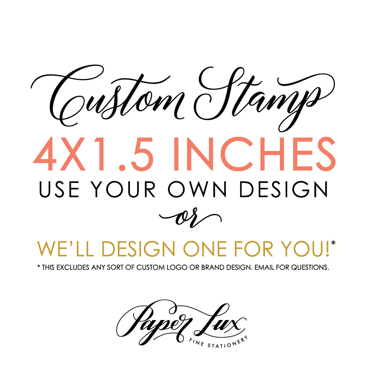 4x1.5 Custom Rubber Stamp – Paperlux Fine Stationery