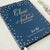 Wedding Guest Book #31 - Custom Hardcover Guest Book - Wedding Guestbook, Personalized Guest Book - Navy - Gold Calligraphy - Polka Dots
