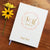 Wedding Guest Book #16 - Custom Hardcover Guest Book - Wedding Guestbook, Personalized Guest Book - Gold Calligraphy - Blush Wreath